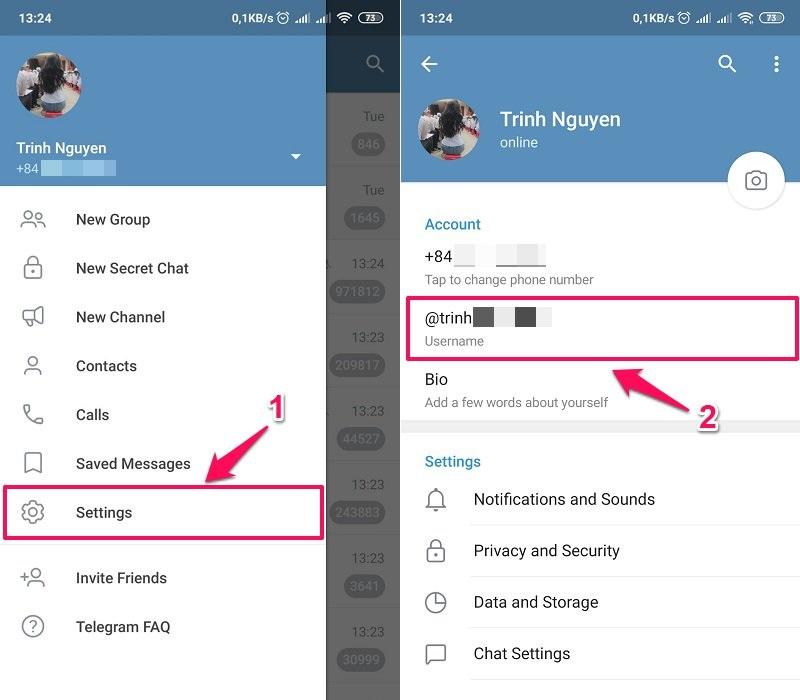 Cách sử dụng Telegram - Chọn một username