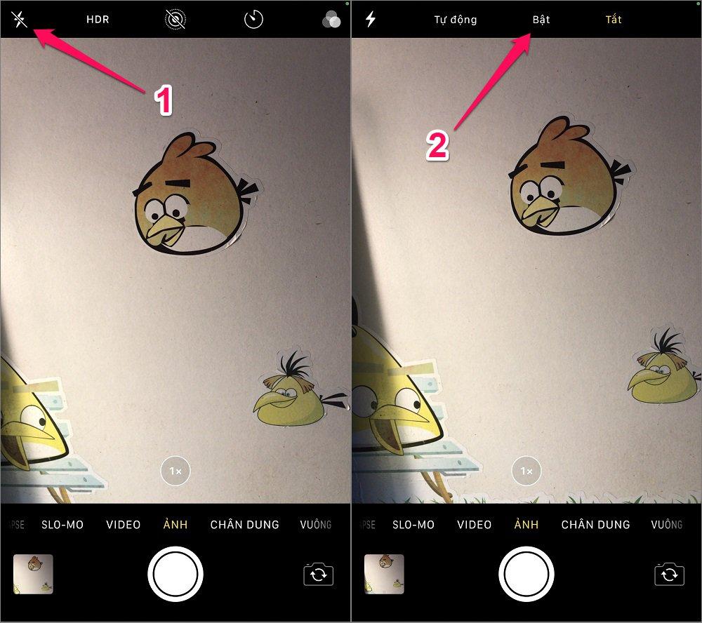 Cách bật đèn Flash khi chụp ảnh trên iPhone