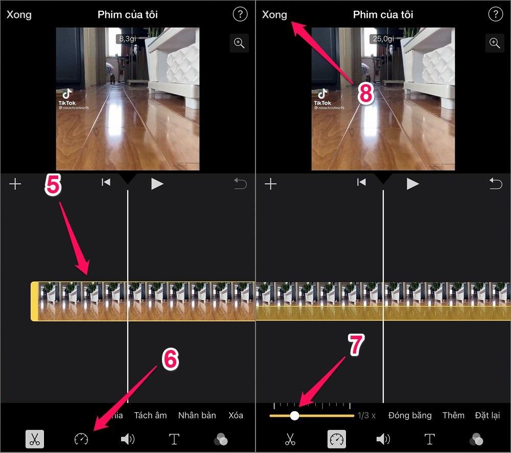 Chỉnh Slow Motion cho video trên iPhone bằng iMovie