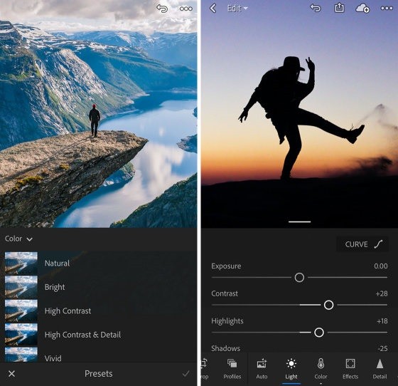 Top 10 ứng dụng (app) chụp ảnh chuyên nghiệp cho iPhone - Adobe Lightroom CC