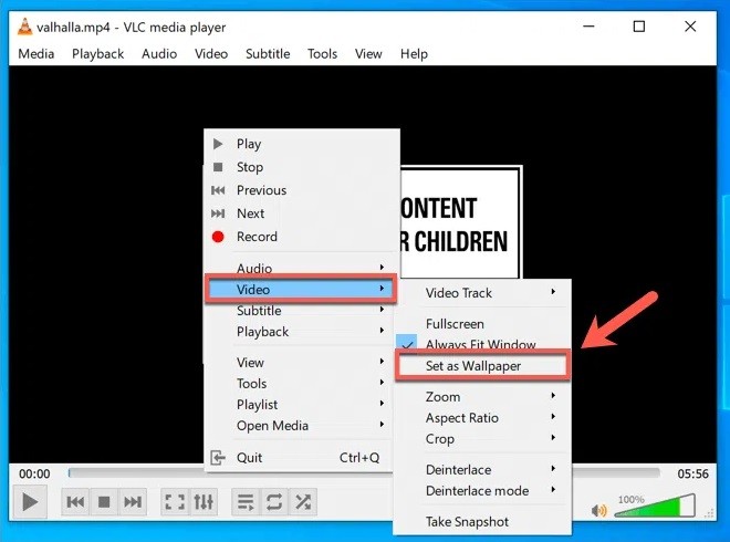Cách lấy video làm hình nền máy tính Windows 10 với VLC